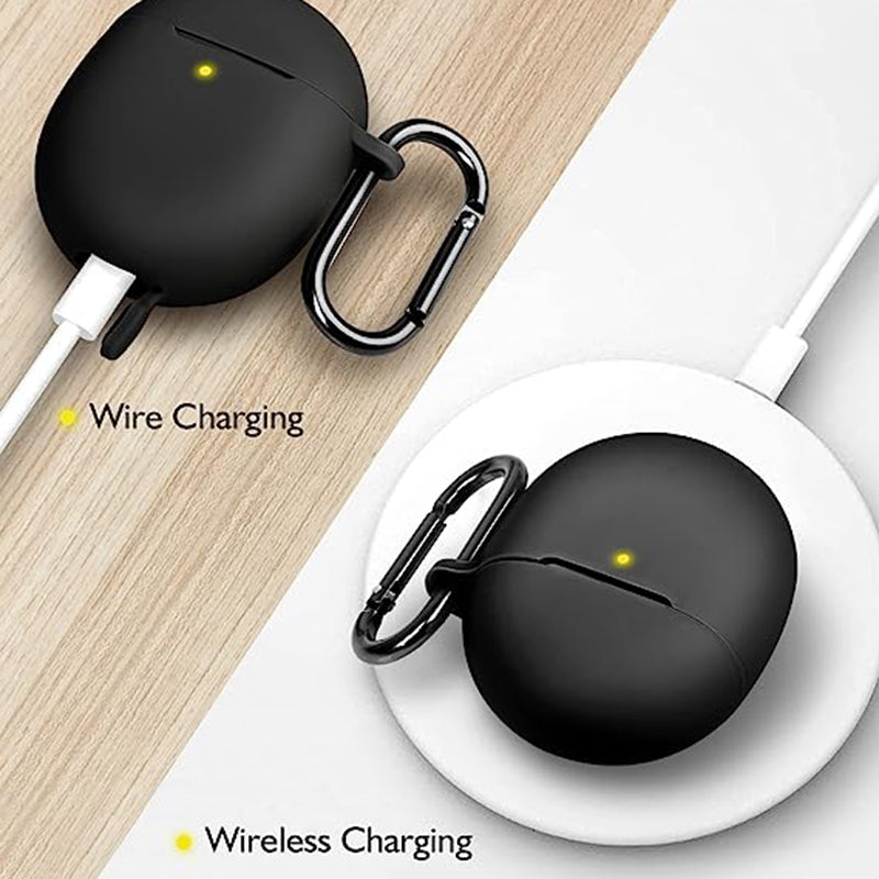 Silicone Earphones Case for Google Pixel Buds Pro Shockproof Portable Soft Cover with Keychain