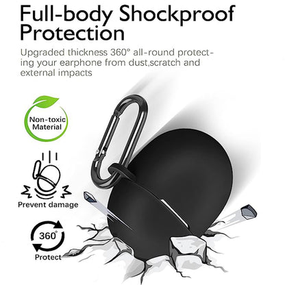 Silicone Earphones Case for Google Pixel Buds Pro Shockproof Portable Soft Cover with Keychain