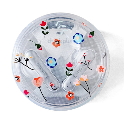 TWS Earphone Protective Case for Lenovo LP10 , Transparent Pattern Printing TPU Earbud Cover