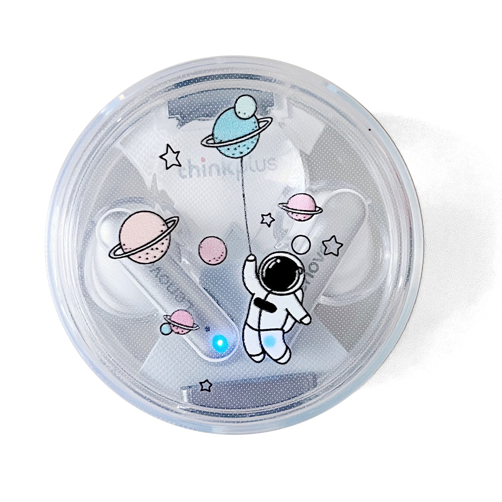 TWS Earphone Protective Case for Lenovo LP10 , Transparent Pattern Printing TPU Earbud Cover