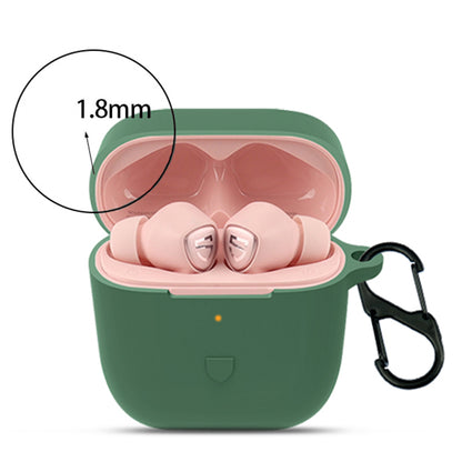 For SoundPEATS TrueCapsule2 Bluetooth Earphone Anti-drop Case Silicone Cover with Anti-lost Buckle