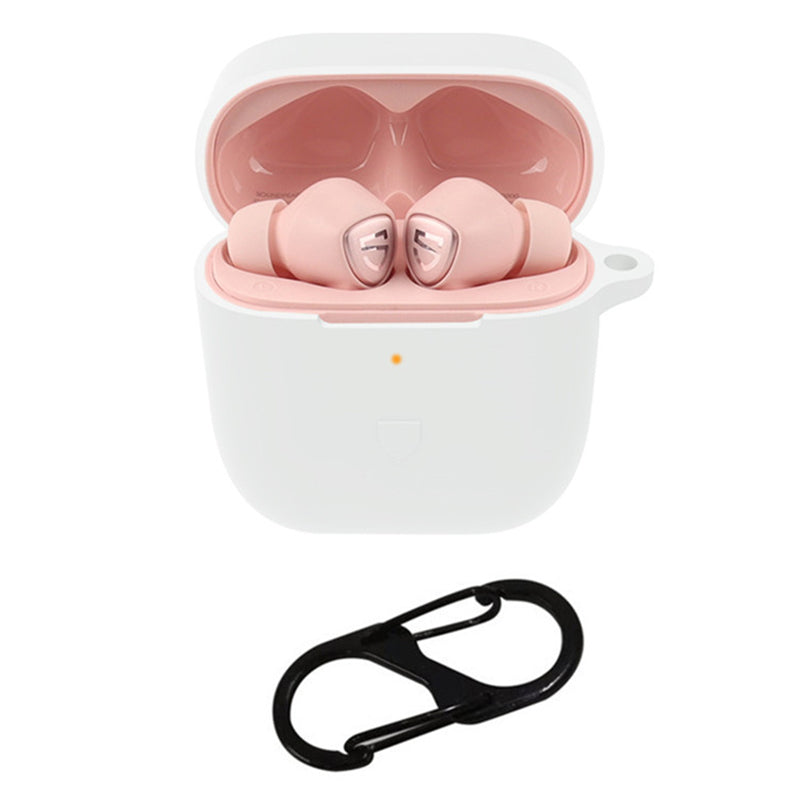 For SoundPEATS TrueCapsule2 Bluetooth Earphone Anti-drop Case Silicone Cover with Anti-lost Buckle