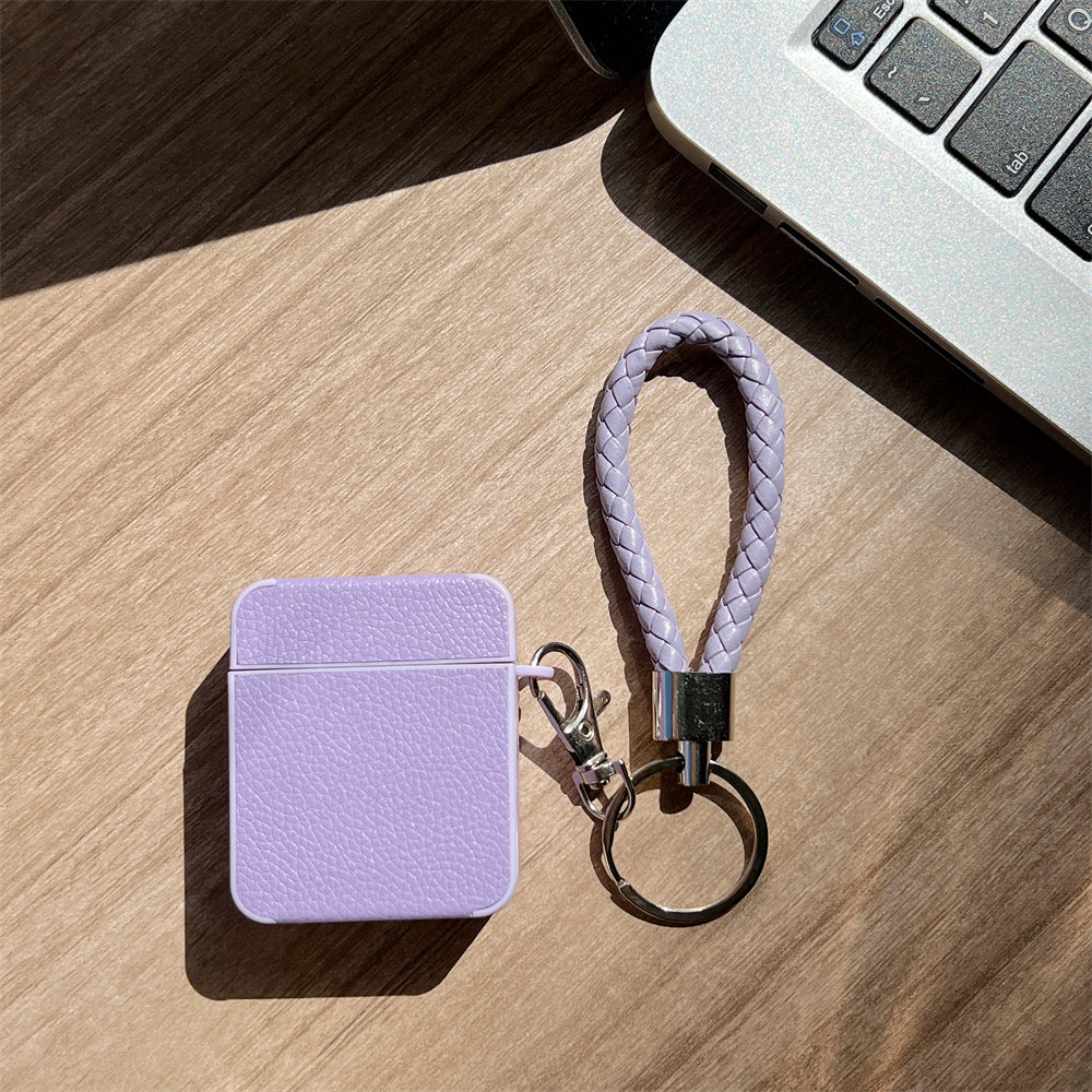 Earphone Case for Apple AirPods with Charging Case (2016) / (2019) / AirPods with Wireless Charging Case (2019) Leather+TPU Litchi Texture Cover