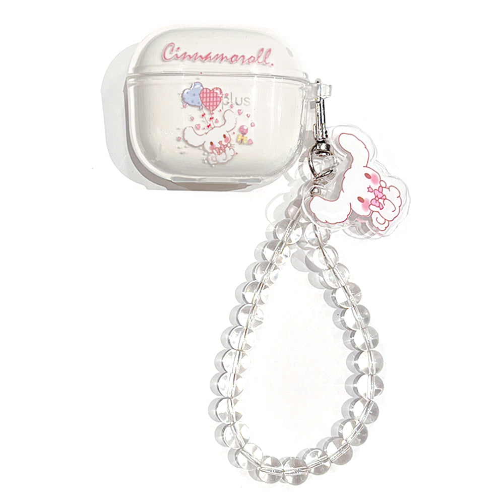 Bluetooth Earphone Protective Case for Lenovo LP40 Pro , Pattern Printing Clear TPU Cover with Wrist Chain
