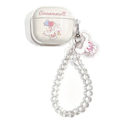 Bluetooth Earphone Protective Case for Lenovo LP40 Pro , Pattern Printing Clear TPU Cover with Wrist Chain