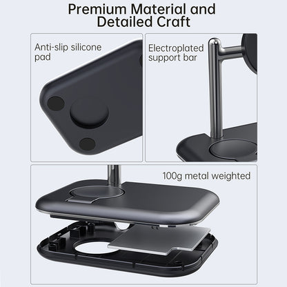 V19S Desk Wireless Charger for Samsung Galaxy Watch 5 Pro 45mm , 2-in-1 Magnetic Charging Station Folding Charging Pad