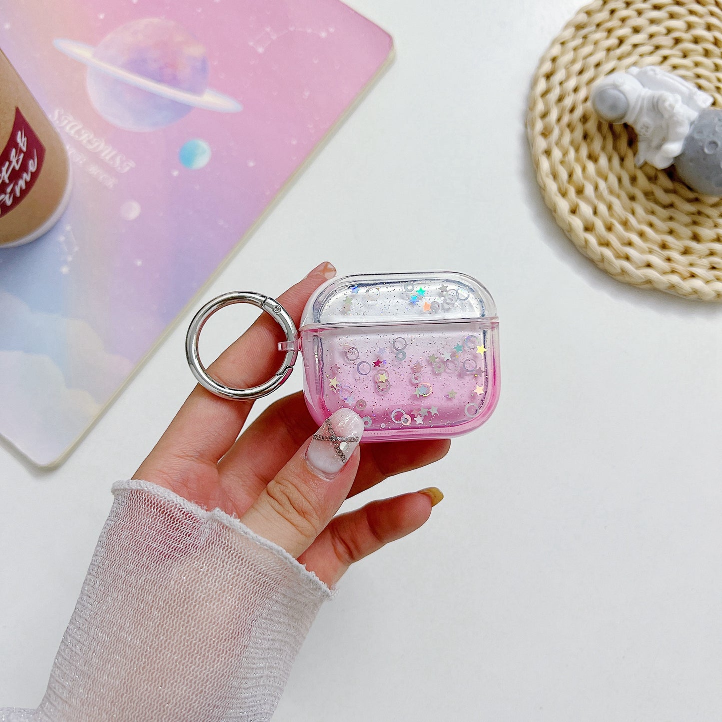 For Apple AirPods 3 Bluetooth Earphone PC Protective Cover Cute Glitter Anti-drop Case