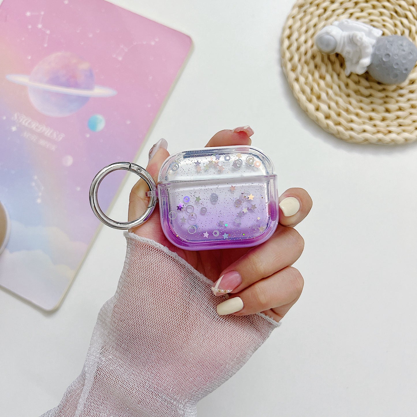 For Apple AirPods 3 Bluetooth Earphone PC Protective Cover Cute Glitter Anti-drop Case