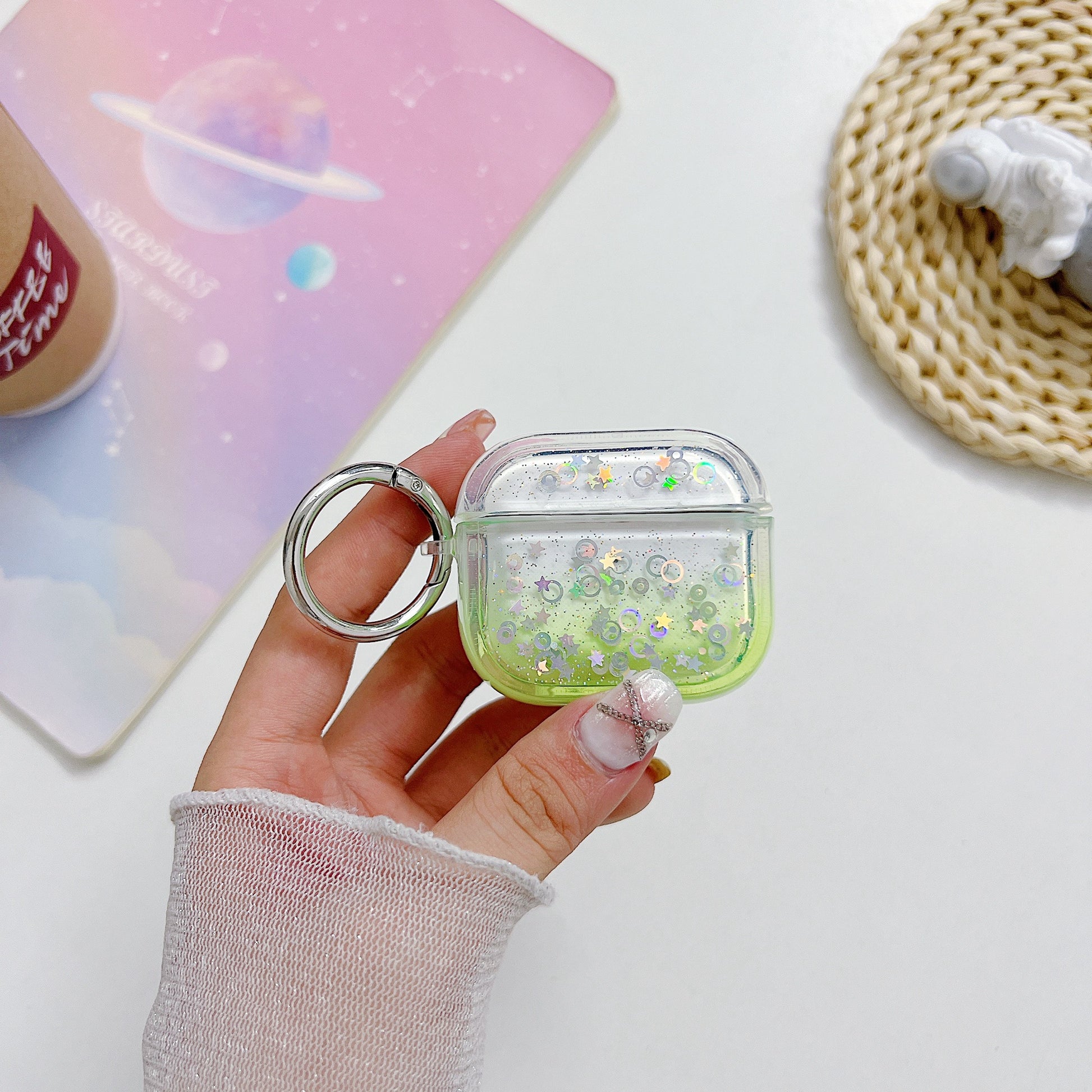 For Apple AirPods 3 Bluetooth Earphone PC Protective Cover Cute Glitter Anti-drop Case