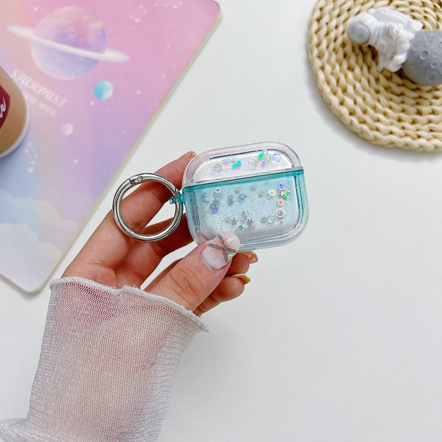 For Apple AirPods 3 Bluetooth Earphone PC Protective Cover Cute Glitter Anti-drop Case