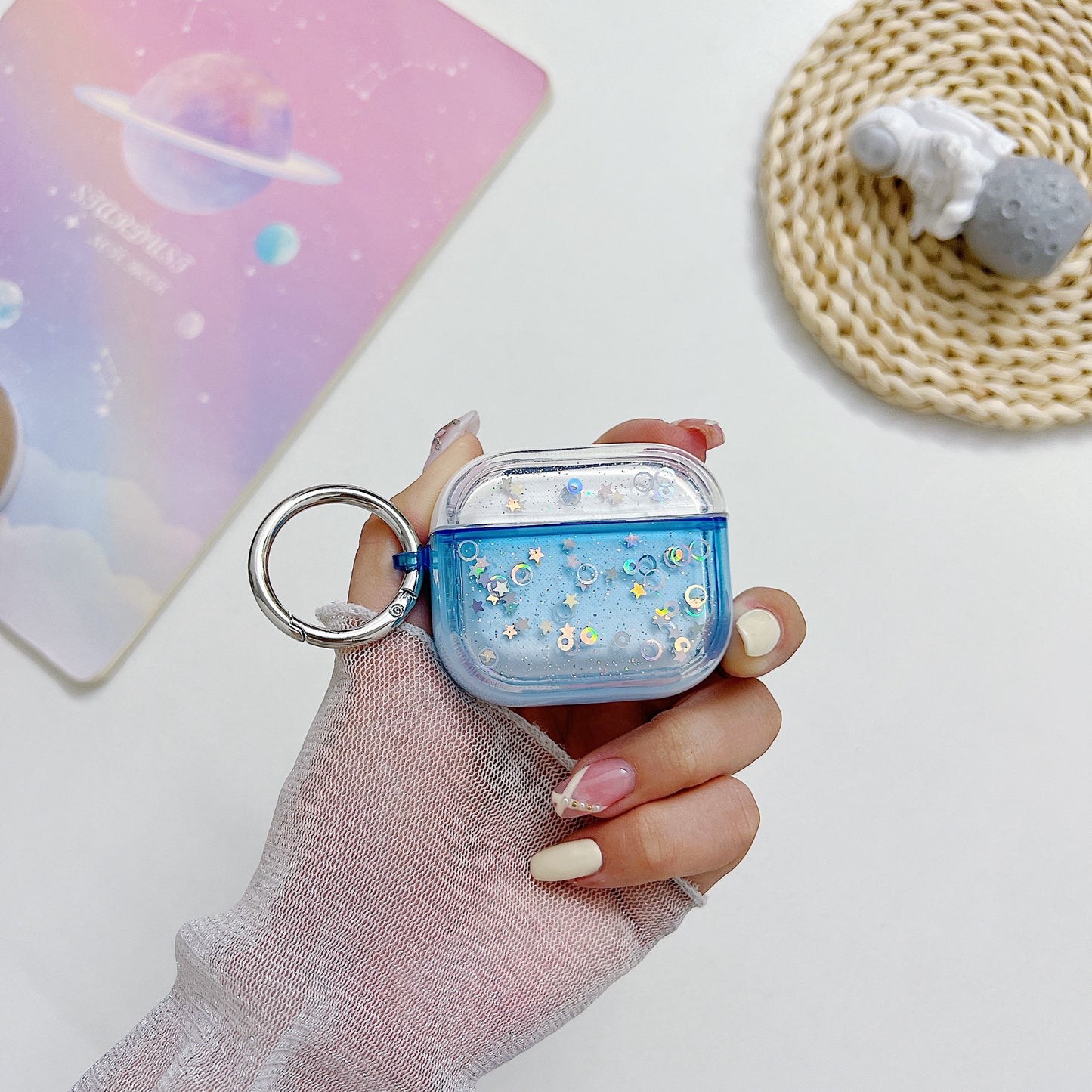 For Apple AirPods 3 Bluetooth Earphone PC Protective Cover Cute Glitter Anti-drop Case