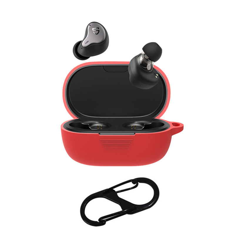 Soft Earphone Cover for SoundPEATS H1 / Truengine 3 SE Silicone Shell Protector with Anti-lost Buckle