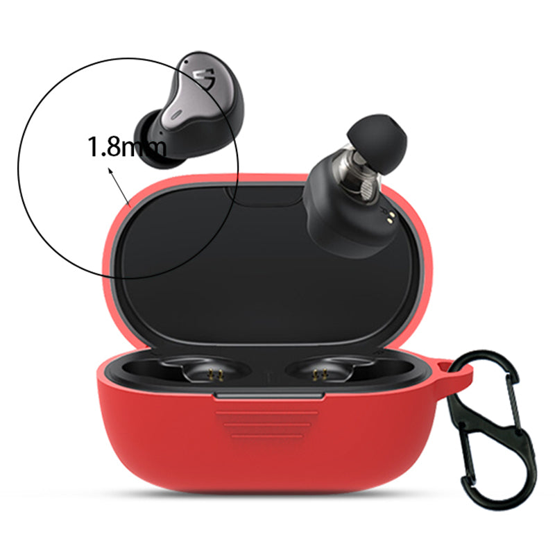 Soft Earphone Cover for SoundPEATS H1 / Truengine 3 SE Silicone Shell Protector with Anti-lost Buckle