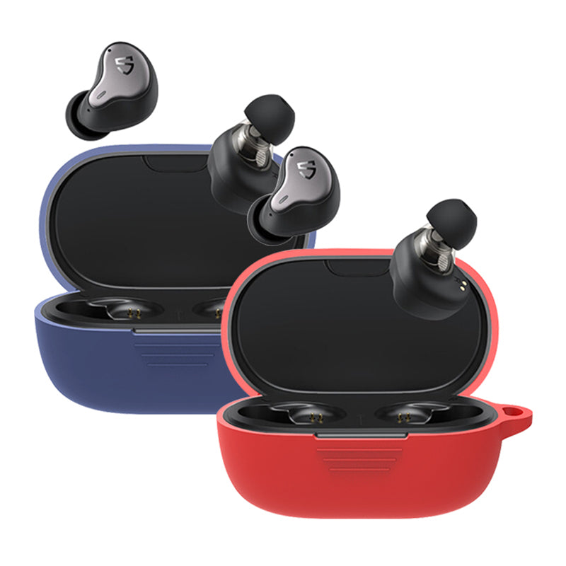 Soft Earphone Cover for SoundPEATS H1 / Truengine 3 SE Silicone Shell Protector with Anti-lost Buckle