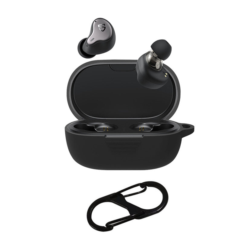 Soft Earphone Cover for SoundPEATS H1 / Truengine 3 SE Silicone Shell Protector with Anti-lost Buckle
