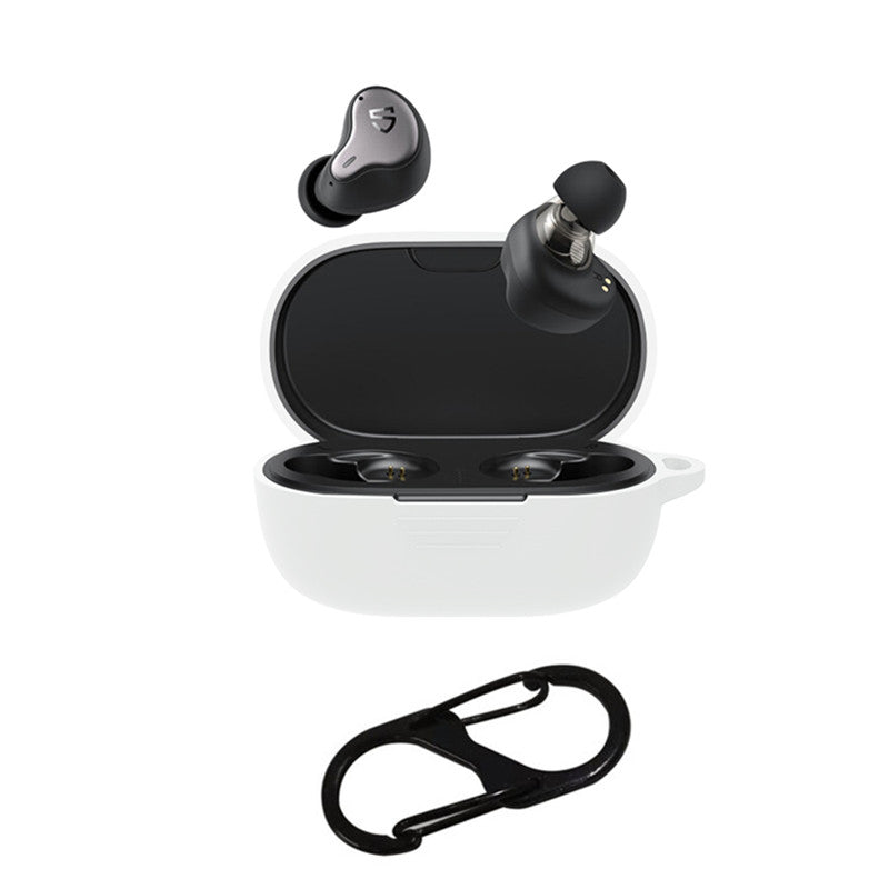 Soft Earphone Cover for SoundPEATS H1 / Truengine 3 SE Silicone Shell Protector with Anti-lost Buckle