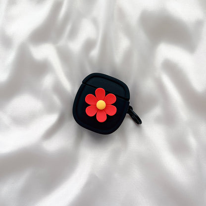 Silicone Case for Apple AirPods with Charging Case (2016) / (2019) / AirPods with Wireless Charging Case (2019) Flower Pattern Cover with Buckle