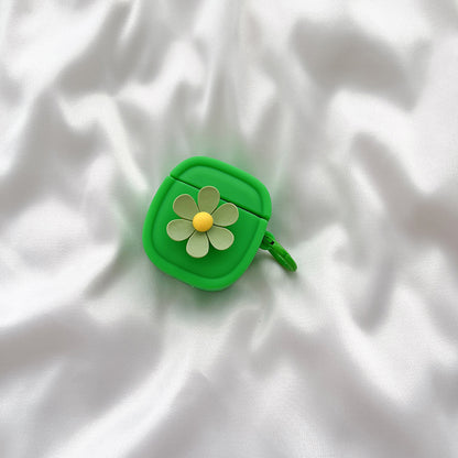 Silicone Case for Apple AirPods with Charging Case (2016) / (2019) / AirPods with Wireless Charging Case (2019) Flower Pattern Cover with Buckle