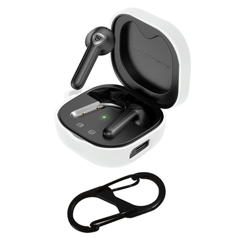 For SoundPEATS TrueAir2 Anti-drop Case Bluetooth Earphone Silicone Cover with Anti-lost Buckle