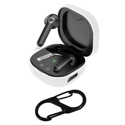 For SoundPEATS TrueAir2 Anti-drop Case Bluetooth Earphone Silicone Cover with Anti-lost Buckle