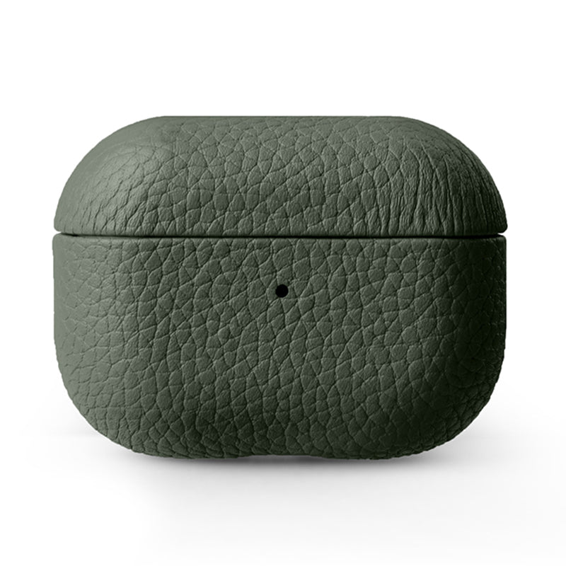 MELKCO For Apple AirPods Pro 2 Earbuds Case Genuine Cow Leather Coated PC Protective Sleeve Cover