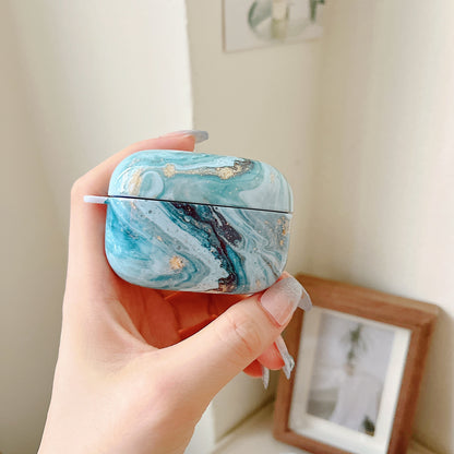 For Sony LinkBuds S Marble Pattern Bluetooth Earphone Anti-drop PC Case Protective Cover
