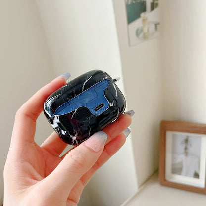 For Sony LinkBuds S Marble Pattern Bluetooth Earphone Anti-drop PC Case Protective Cover