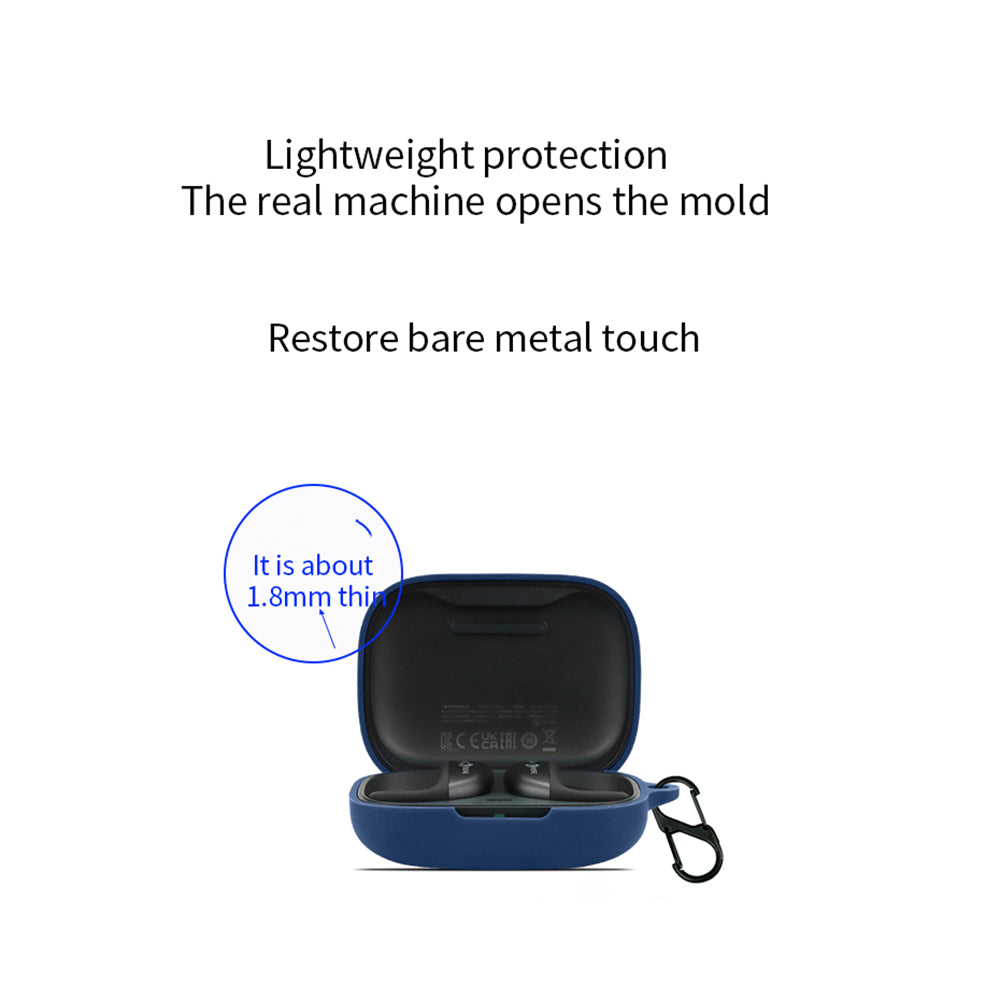 For 1MORE S50 Silicone Sleeve Drop Protection Cover Wireless Headphone Case with Hanging Buckle