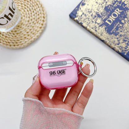 For Apple AirPods 3 Shockproof Epoxy PC Case Anti-Drop Bluetooth Earbuds Cover with Ring Buckle