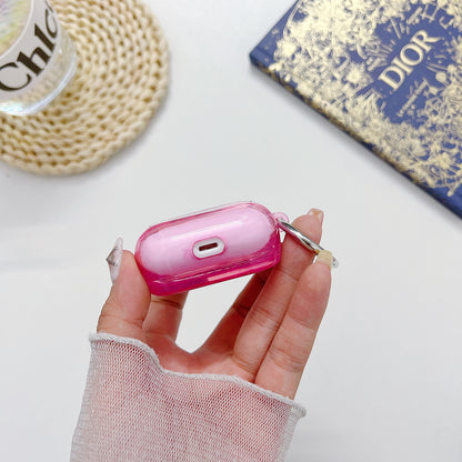 For Apple AirPods 3 Shockproof Epoxy PC Case Anti-Drop Bluetooth Earbuds Cover with Ring Buckle
