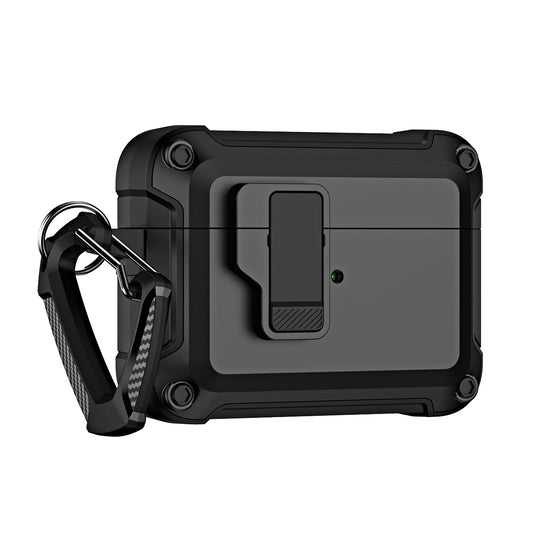 For AirPods Pro (Gen 2) (USB-C) / Pro 2 Shockproof TPU+PC Case Bluetooth Earbuds Charging Case Cover with Buckle