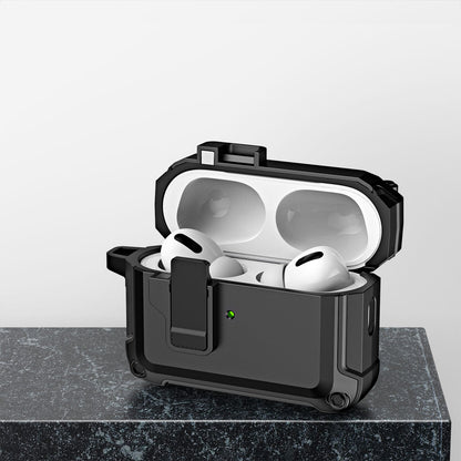 For AirPods Pro (Gen 2) (USB-C) / Pro 2 Shockproof TPU+PC Case Bluetooth Earbuds Charging Case Cover with Buckle