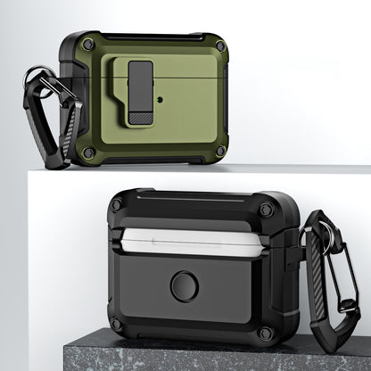 For AirPods Pro (Gen 2) (USB-C) / Pro 2 Shockproof TPU+PC Case Bluetooth Earbuds Charging Case Cover with Buckle