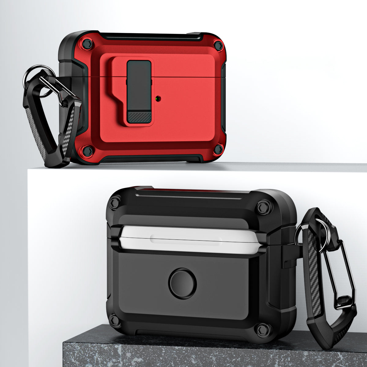 For AirPods Pro (Gen 2) (USB-C) / Pro 2 Shockproof TPU+PC Case Bluetooth Earbuds Charging Case Cover with Buckle