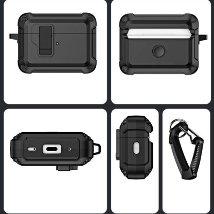 For AirPods Pro (Gen 2) (USB-C) / Pro 2 Shockproof TPU+PC Case Bluetooth Earbuds Charging Case Cover with Buckle