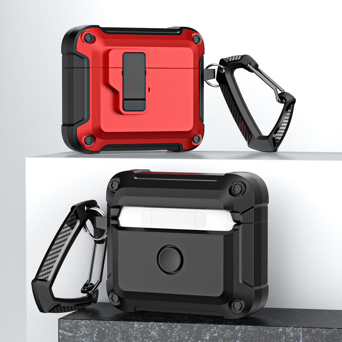 Anti-Drop TPU+PC Case for Apple AirPods 3 Bluetooth Headset Charging Case Cover with Buckle