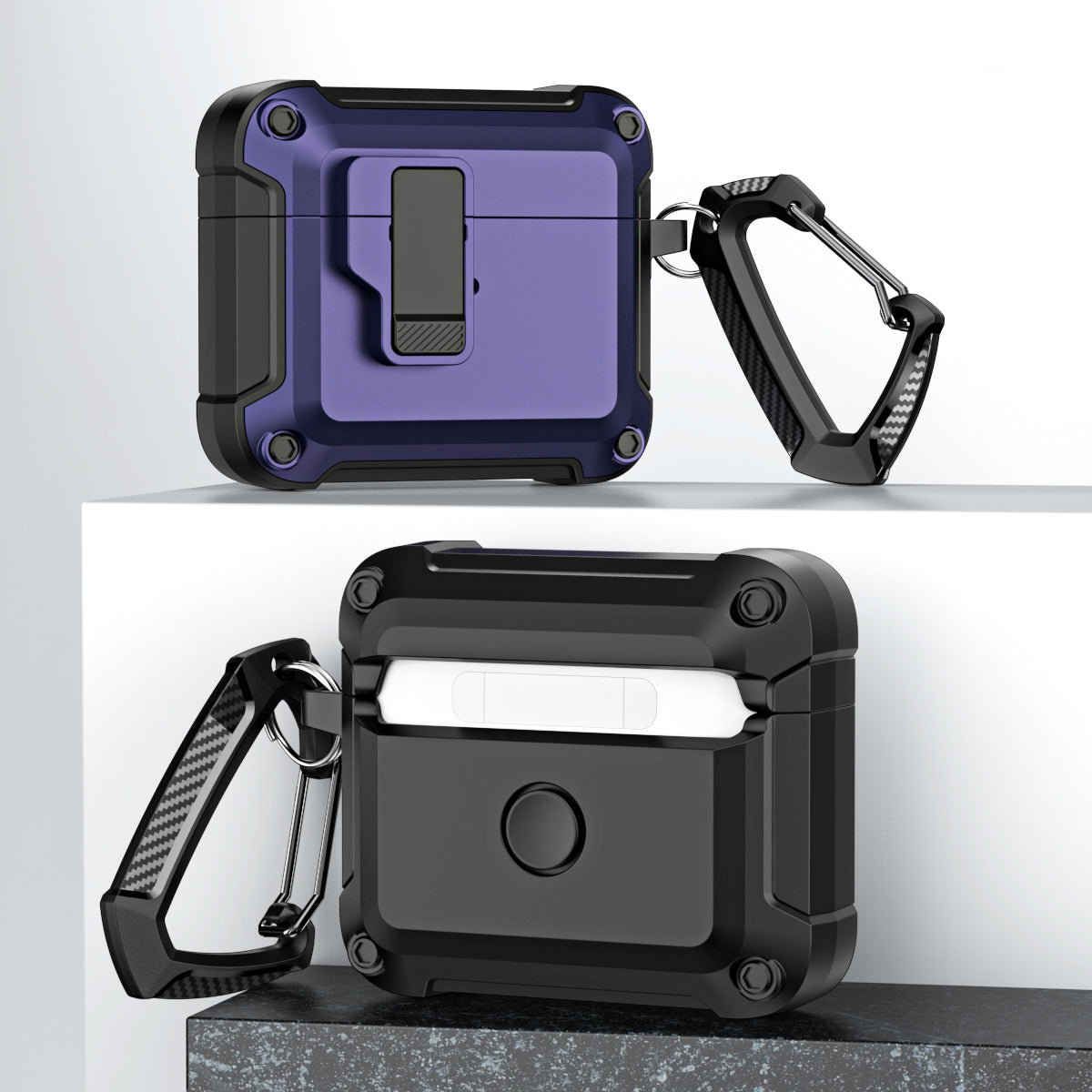 Anti-Drop TPU+PC Case for Apple AirPods 3 Bluetooth Headset Charging Case Cover with Buckle