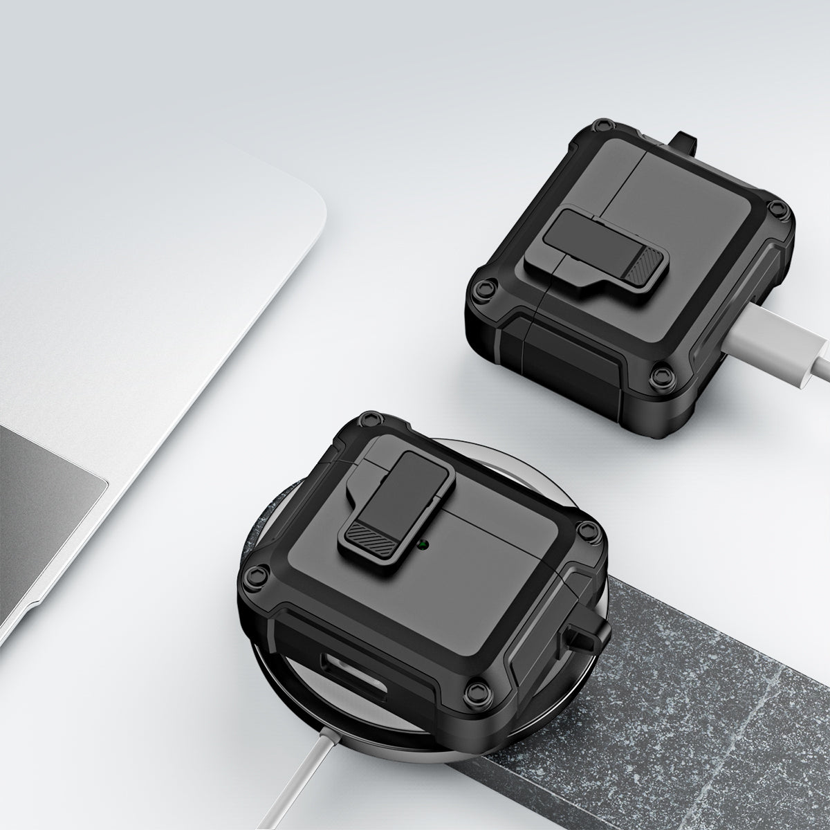 Anti-Drop TPU+PC Case for Apple AirPods 3 Bluetooth Headset Charging Case Cover with Buckle