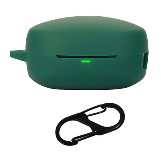 For QCY T13 X Silicone Protective Cover Bluetooth Earphone Anti-drop Case with Anti-lost Buckle