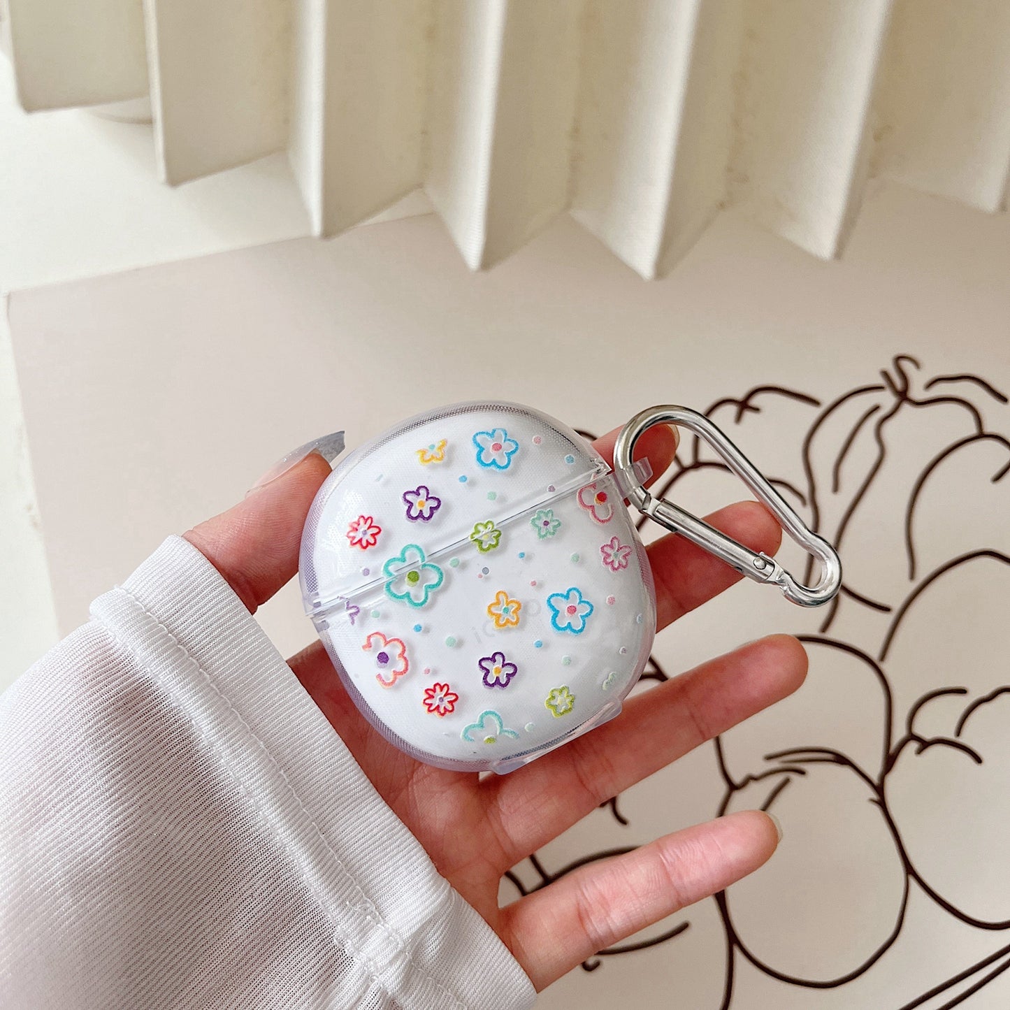 For Vivo TWS Air Pattern Print Bluetooth Earphone Cover Clear TPU Protective Case