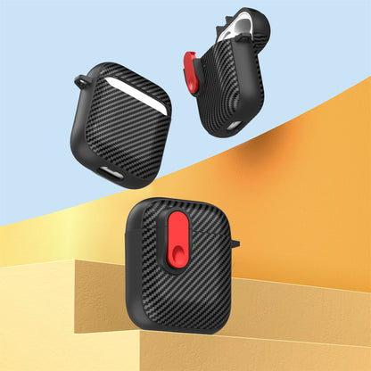 Earphone Protective Case for Apple AirPods with Charging Case (2016) / (2019) / AirPods with Wireless Charging Case (2019) , Buckle Design TPU+PC Cover