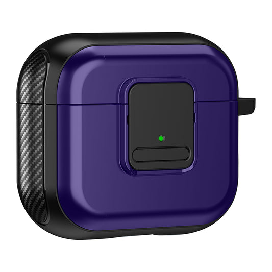 For Apple AirPods 3 Bluetooth Earphone Magnetic Case Buckle Design Earbud TPU Cover with Carabiner