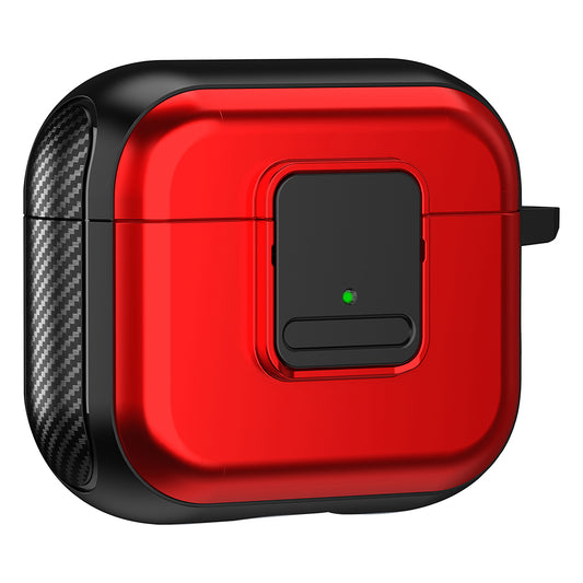 For Apple AirPods 3 Bluetooth Earphone Magnetic Case Buckle Design Earbud TPU Cover with Carabiner