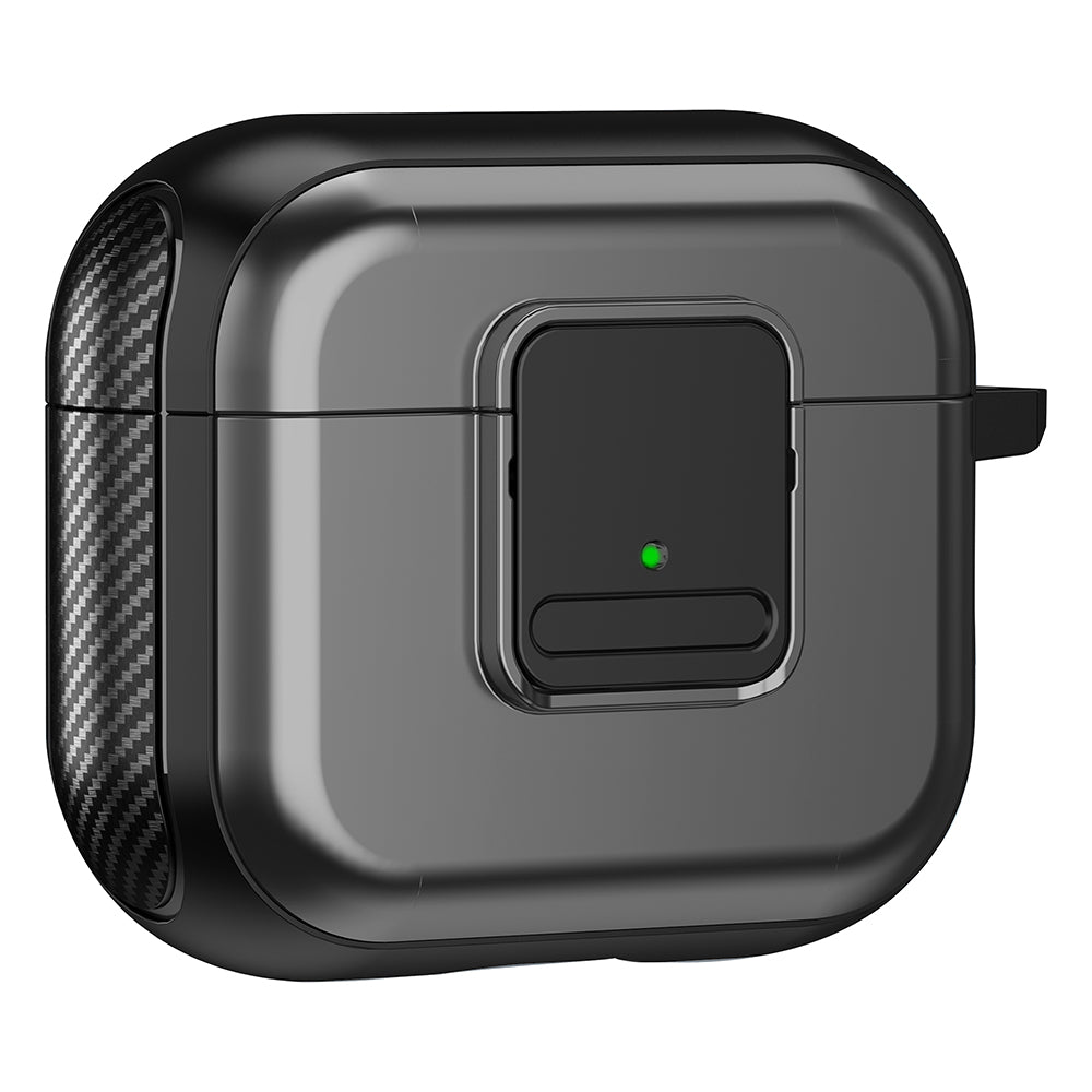For Apple AirPods 3 Bluetooth Earphone Magnetic Case Buckle Design Earbud TPU Cover with Carabiner