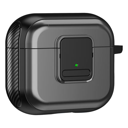 For Apple AirPods 3 Bluetooth Earphone Magnetic Case Buckle Design Earbud TPU Cover with Carabiner