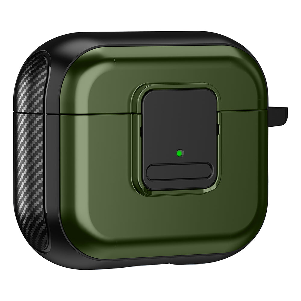 For Apple AirPods 3 Bluetooth Earphone Magnetic Case Buckle Design Earbud TPU Cover with Carabiner