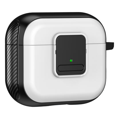 For Apple AirPods 3 Bluetooth Earphone Magnetic Case Buckle Design Earbud TPU Cover with Carabiner