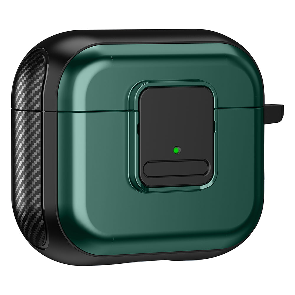 For Apple AirPods 3 Bluetooth Earphone Magnetic Case Buckle Design Earbud TPU Cover with Carabiner