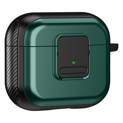 For Apple AirPods 3 Bluetooth Earphone Magnetic Case Buckle Design Earbud TPU Cover with Carabiner