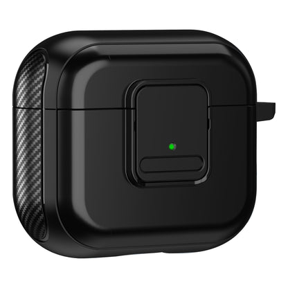 For Apple AirPods 3 Bluetooth Earphone Magnetic Case Buckle Design Earbud TPU Cover with Carabiner
